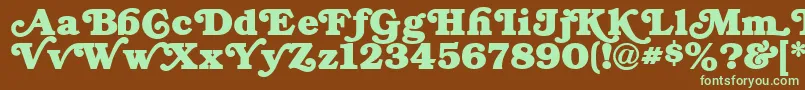 SwashNormal-fontti – vihreät fontit ruskealla taustalla