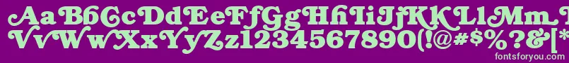 SwashNormal Font – Green Fonts on Purple Background