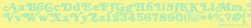 Czcionka SwashNormal – zielone czcionki na żółtym tle