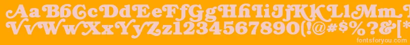 SwashNormal-fontti – vaaleanpunaiset fontit oranssilla taustalla