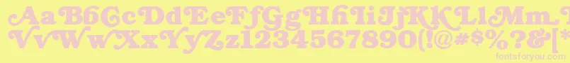 SwashNormal-fontti – vaaleanpunaiset fontit keltaisella taustalla