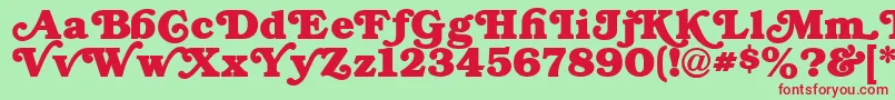 SwashNormal-fontti – punaiset fontit vihreällä taustalla
