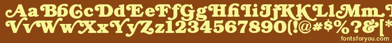 SwashNormal-fontti – keltaiset fontit ruskealla taustalla