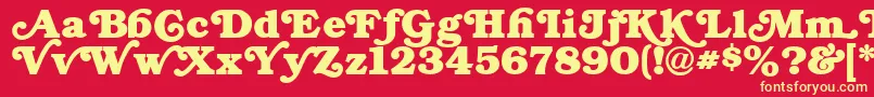 フォントSwashNormal – 黄色の文字、赤い背景
