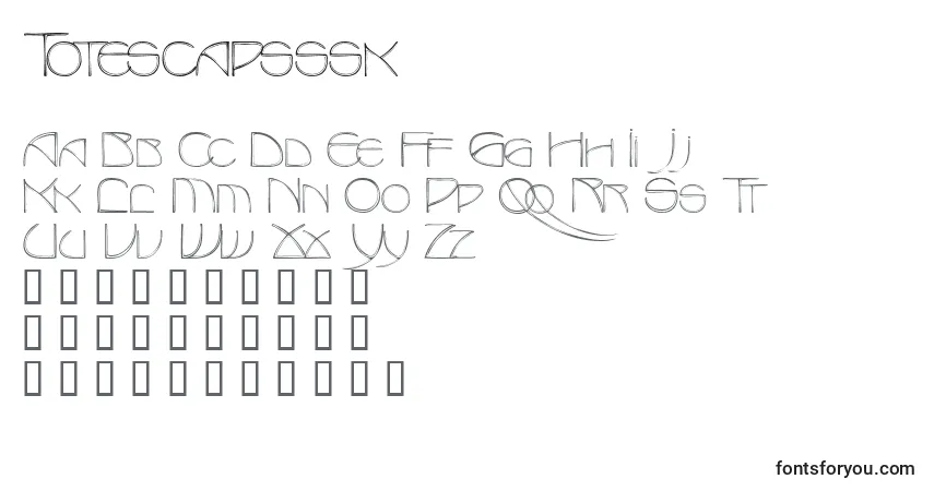 A fonte Totescapsssk – alfabeto, números, caracteres especiais