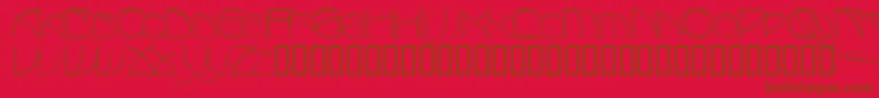 Totescapsssk-Schriftart – Braune Schriften auf rotem Hintergrund