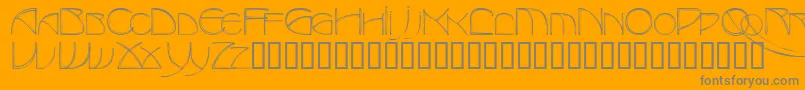 Czcionka Totescapsssk – szare czcionki na pomarańczowym tle