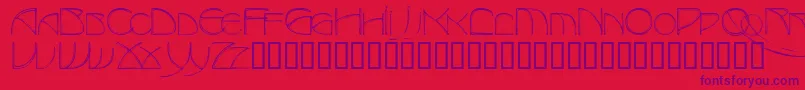 Totescapsssk-Schriftart – Violette Schriften auf rotem Hintergrund