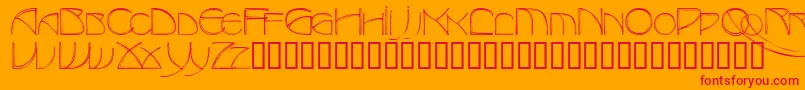 フォントTotescapsssk – オレンジの背景に赤い文字