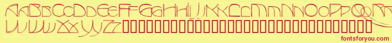 Totescapsssk Font – Red Fonts on Yellow Background