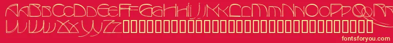 フォントTotescapsssk – 黄色の文字、赤い背景