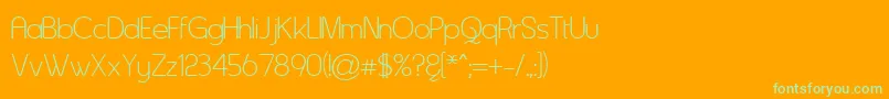 Asenine ffy Font – Green Fonts on Orange Background