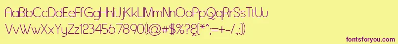 Asenine ffy Font – Purple Fonts on Yellow Background