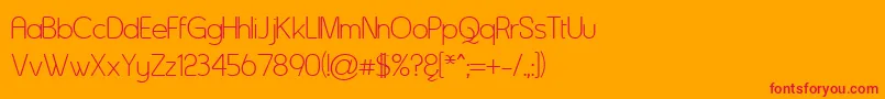 フォントAsenine ffy – オレンジの背景に赤い文字