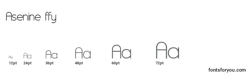 Размеры шрифта Asenine ffy