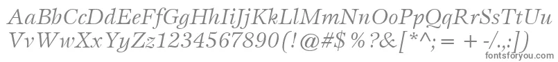 Шрифт ItcEspritLtBookItalic – серые шрифты на белом фоне
