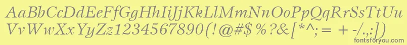 Шрифт ItcEspritLtBookItalic – серые шрифты на жёлтом фоне