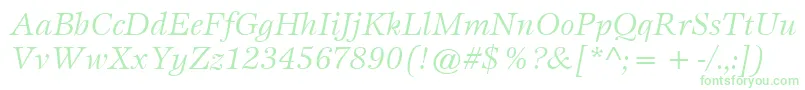 ItcEspritLtBookItalic Font – Green Fonts on White Background
