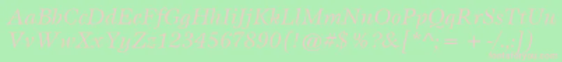 ItcEspritLtBookItalic Font – Pink Fonts on Green Background