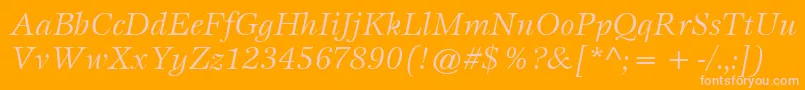 ItcEspritLtBookItalic Font – Pink Fonts on Orange Background