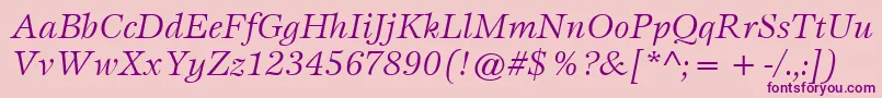 fuente ItcEspritLtBookItalic – Fuentes Moradas Sobre Fondo Rosa
