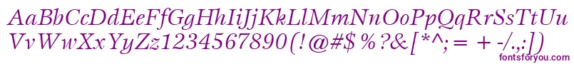 ItcEspritLtBookItalic Font – Purple Fonts on White Background