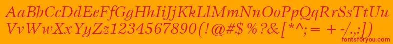 Шрифт ItcEspritLtBookItalic – красные шрифты на оранжевом фоне
