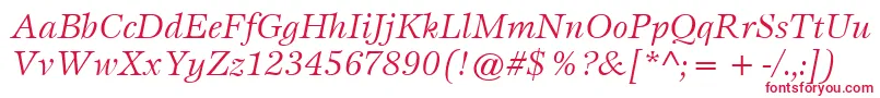 フォントItcEspritLtBookItalic – 赤い文字