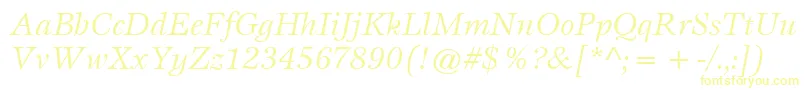 ItcEspritLtBookItalic Font – Yellow Fonts on White Background