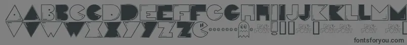 フォントPacfont – 黒い文字の灰色の背景