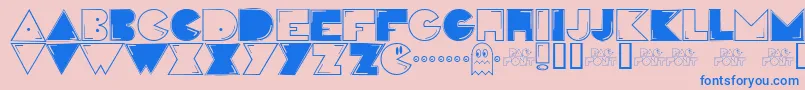 fuente Pacfont – Fuentes Azules Sobre Fondo Rosa