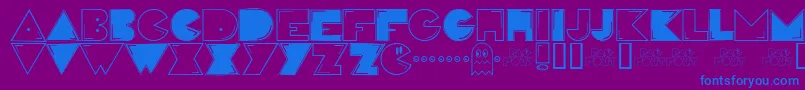 Pacfont Font – Blue Fonts on Purple Background