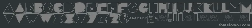 Pacfont Font – Gray Fonts on Black Background