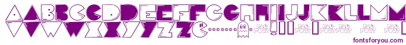 Pacfont-fontti – violetit fontit valkoisella taustalla