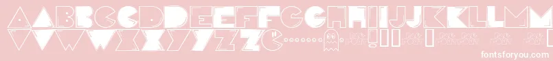 Pacfont Font – White Fonts on Pink Background