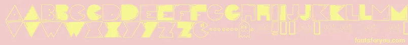 Pacfont Font – Yellow Fonts on Pink Background