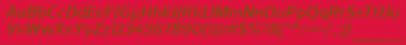 ReganBolditalic Font – Brown Fonts on Red Background