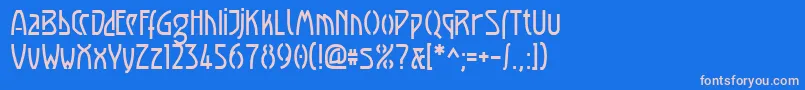フォントLuxembourg1910 – ピンクの文字、青い背景