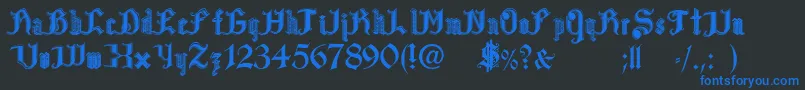 PaulsBloodSweat Font – Blue Fonts on Black Background