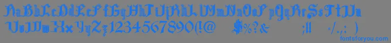 PaulsBloodSweat-Schriftart – Blaue Schriften auf grauem Hintergrund