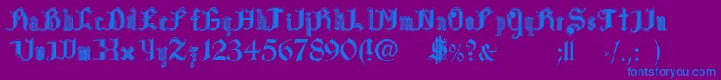 PaulsBloodSweat Font – Blue Fonts on Purple Background