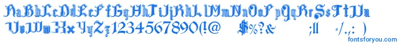 PaulsBloodSweat Font – Blue Fonts on White Background