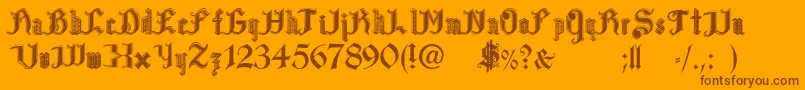 PaulsBloodSweat Font – Brown Fonts on Orange Background