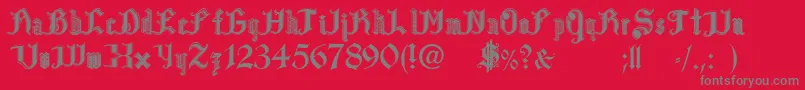 PaulsBloodSweat Font – Gray Fonts on Red Background