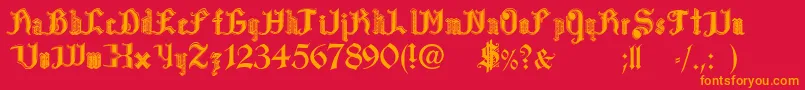 PaulsBloodSweat Font – Orange Fonts on Red Background