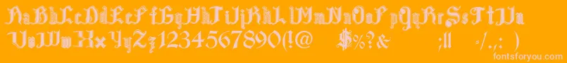 PaulsBloodSweat-Schriftart – Rosa Schriften auf orangefarbenem Hintergrund