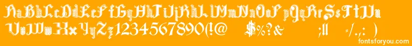 PaulsBloodSweat Font – White Fonts on Orange Background