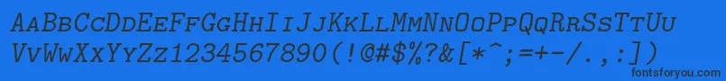 Police Lmmonocaps10Oblique – polices noires sur fond bleu