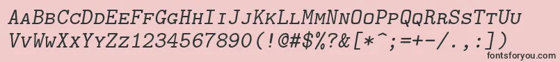 Police Lmmonocaps10Oblique – polices noires sur fond rose