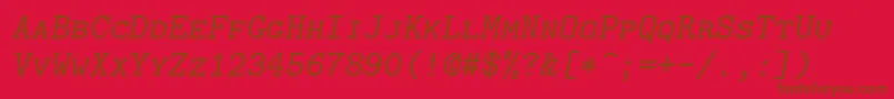 Lmmonocaps10Oblique Font – Brown Fonts on Red Background
